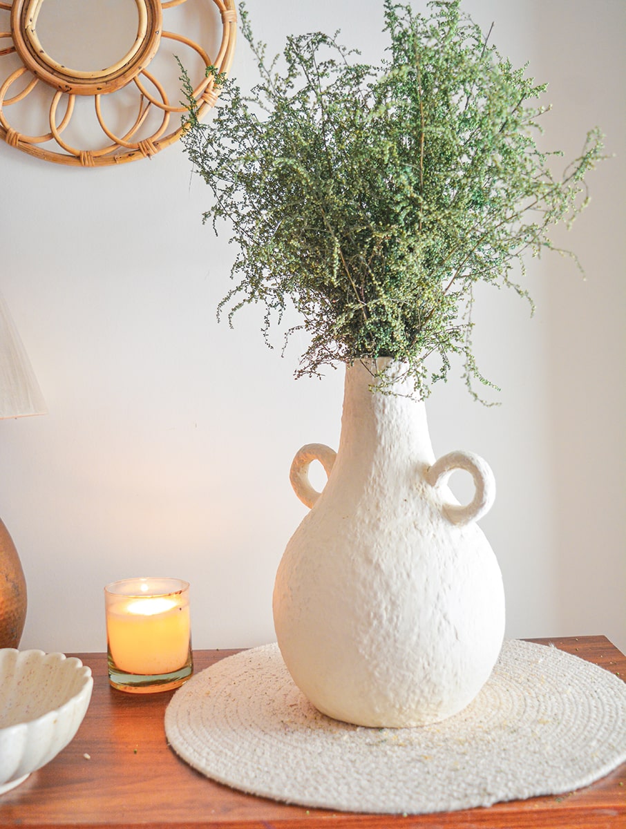 White Celia Stoneware Vase