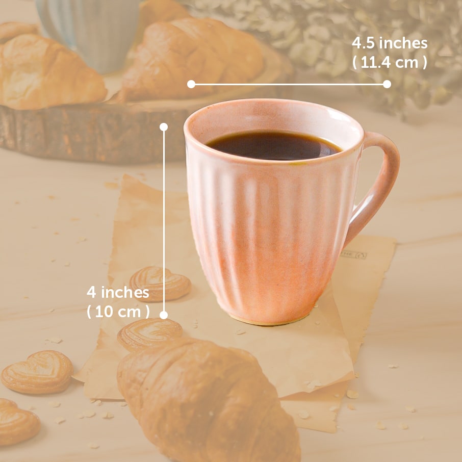 Set of 2 Pink Swirl Ceramic Mug