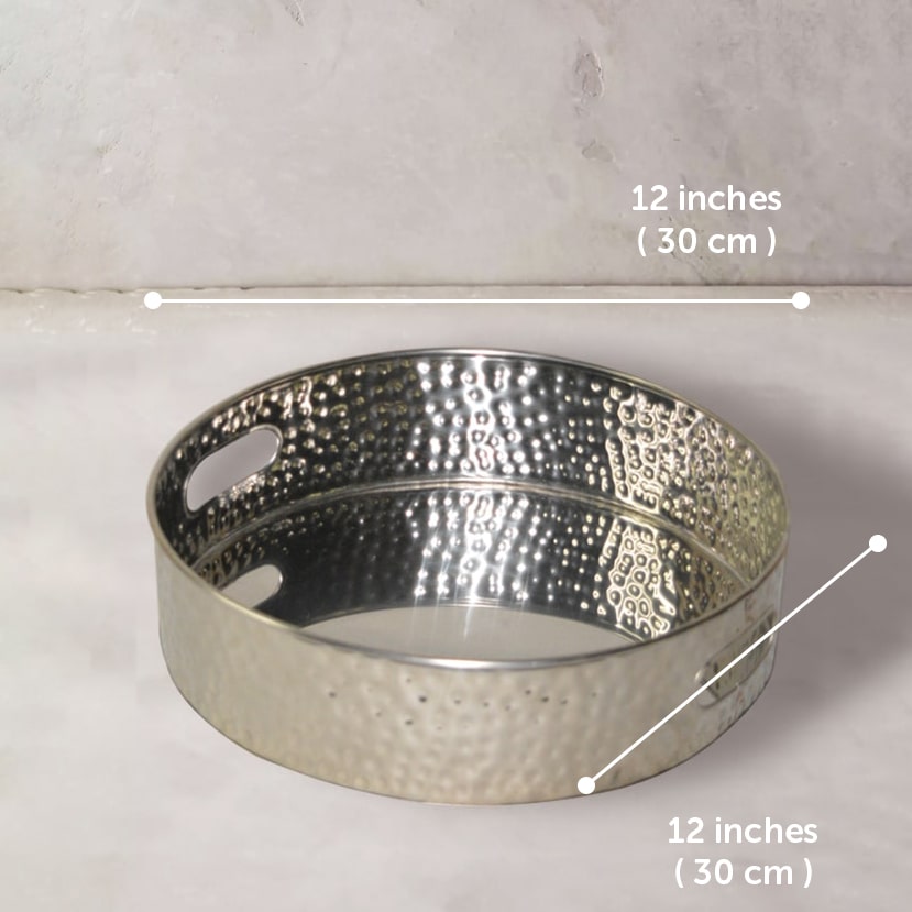 Round Hammered Decorative Tray