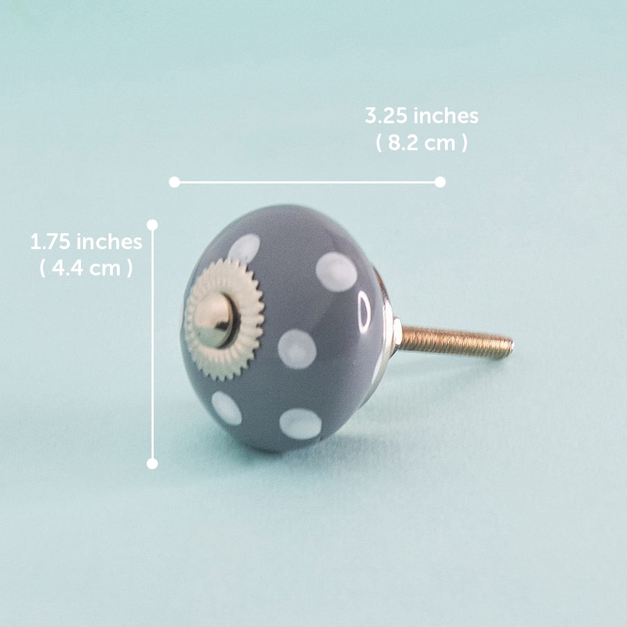 Classy Grey Polka Dot Knob