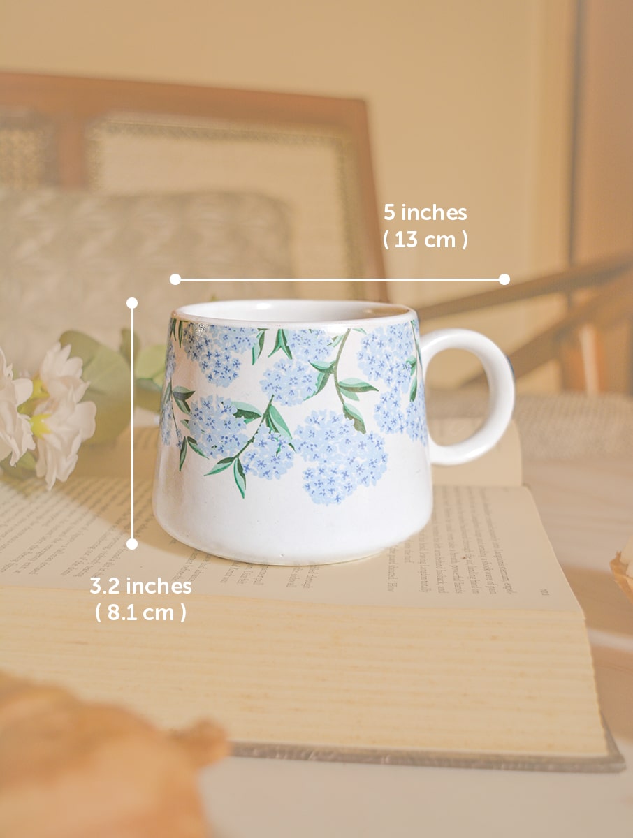 Set of 2 Hydrangea Ceramic Mug