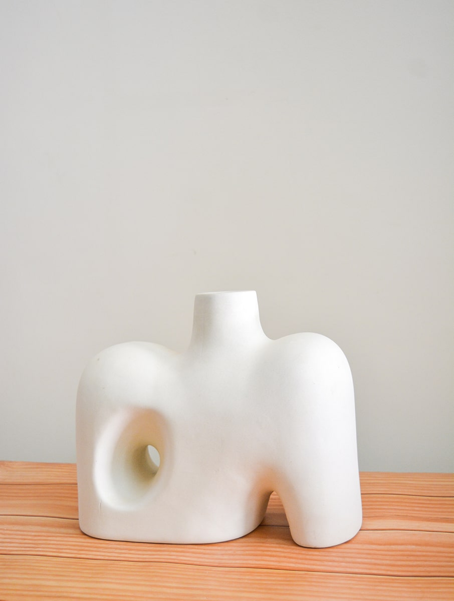 White Mammoth Stoneware Vase