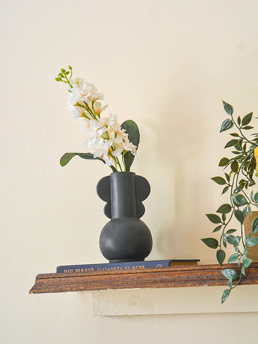 Oasis White & Black stoneware vase (Set of 2)