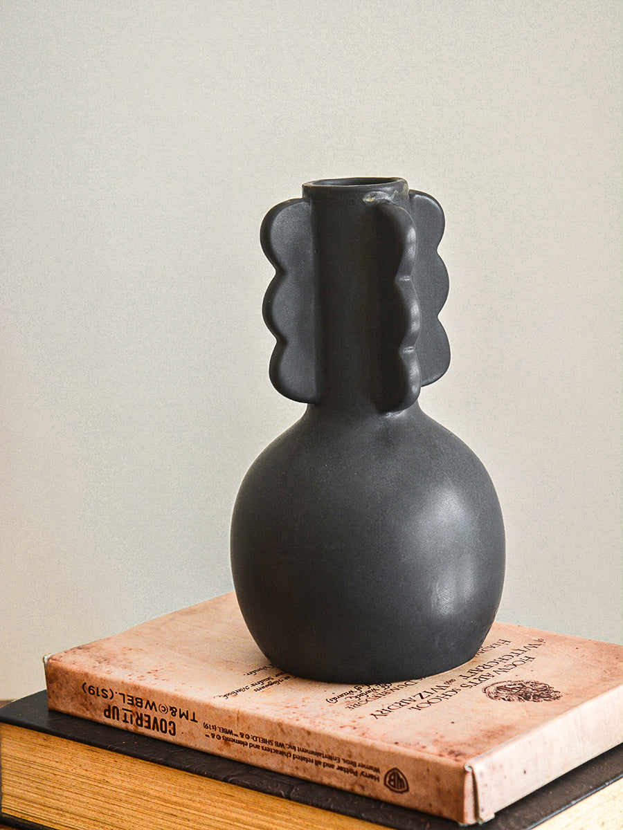 Oasis Black & Terracotta stoneware vase (Set of 2)